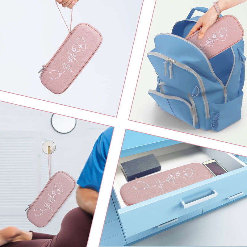 [Australia] - Stethoscope Case for 3M Littmann Classic III, Lightweight II S.E, Cardiology IV Diagnostic, MDF Acoustica Deluxe Stethoscopes, Extra Room for LED Penlight Scissors and Nurse Accessories, Pink 