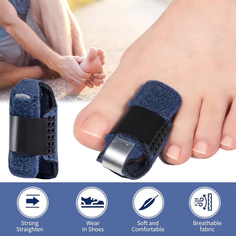 [Australia] - Hammer Toe Correction Pack of 3 Toe Splint Claw Toe Correction Toe Orthosis Claw Toe Toe Straightener Finger and Toe Fixation Support Straps for Alignment and Support of the Toes (Blue) 
