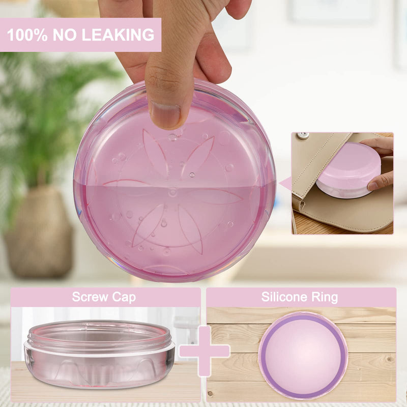 [Australia] - Denture Case, Leak Proof Denture Bath Case Cup Kit for Travel Cleaning, Heigoeost Denture Holder Box Bath Soaking Container for Women & Men with Mirror, Strainer, Removal Tool and Denture Brush(Pink) Pink 