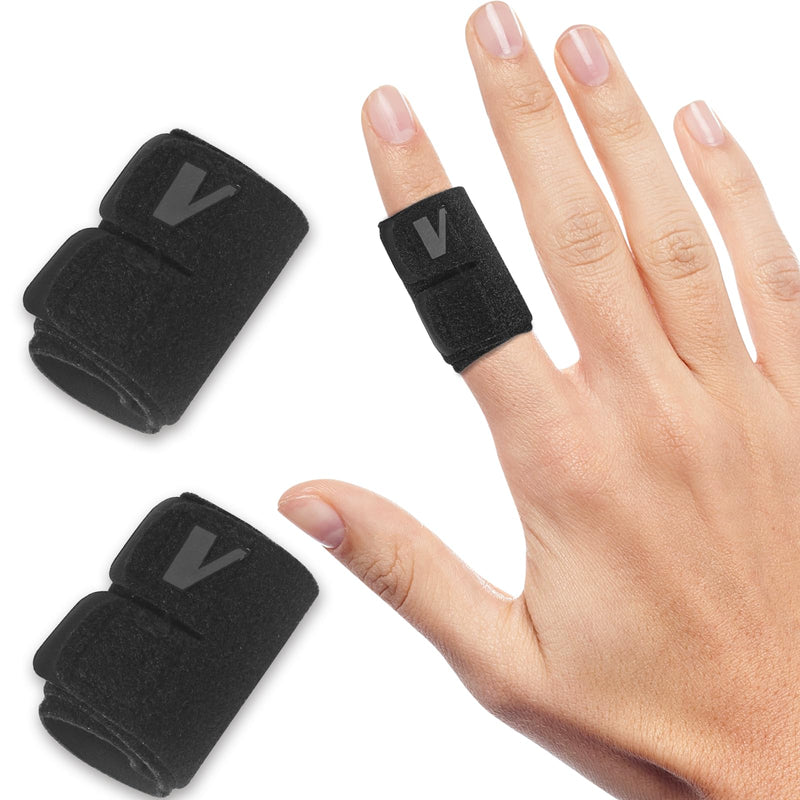Finger Splint (No Metal Support), 2PCS Lightweight OK Cloth Finger Sleeve/Brace for Arthritis, Tendonitis & Pain Relief, Adjustable Compression for Sports Injury Relief (Basketball, Tennis, Volleyball, Badminton, Golf) – Single Finger Design - M Medium