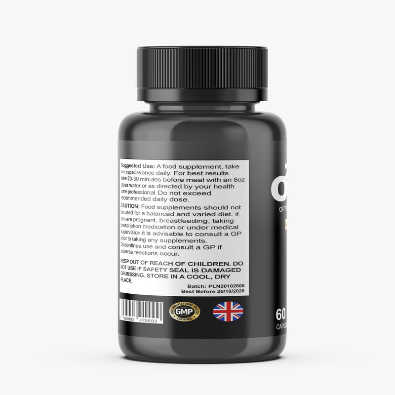 Optest Extreme - Maca Root, Tribulus Terrestris, Zinc, Ginseng - Testosterone Supplements for Men, Essential Vitamins & Minerals - 60 Capsules