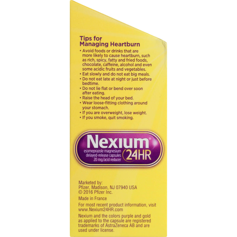 [Australia] - Nexium 24HR Acid Reducer Heartburn Relief Capsules for All-Day and All-Night Protection from Frequent Heartburn, Heartburn Medicine with Esomeprazole Magnesium - 42 Count 