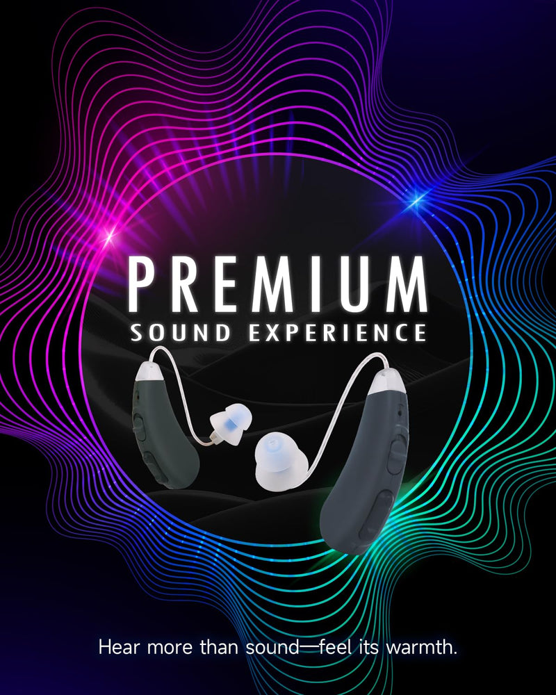 Z128 Rechargeable Personal Sound Amplifier, 92% Noise Reduction Sound Amplifier Devices for Seniors, with LED Display Charging Case (Oat Milk) Oat Milk