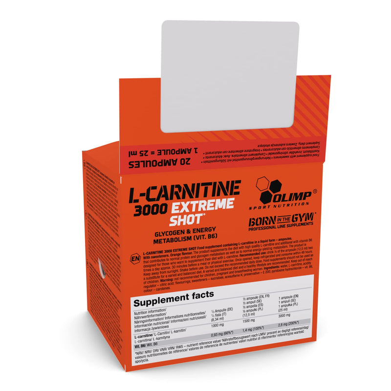 [Australia] - Olimp L-Carnitine 3000 Extreme Shot (20 x 25 ml) - Orange 