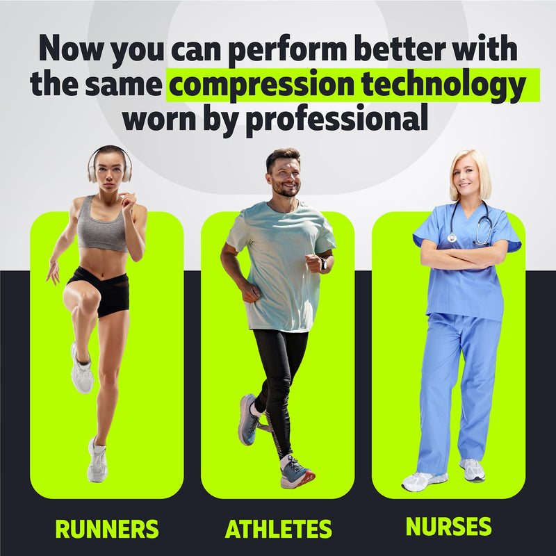 [Australia] - Crucial Compression Socks for Men & Women (20-30mmHg) Running, Athletic, Travel Large-X-Large Solid White 