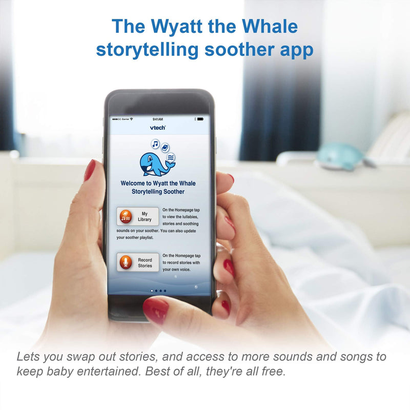 [Australia] - VTech Communications BC8312 Wyatt The Whale Storytelling Baby Sleep Soother with a White Noise Sound Machine Featuring; 10 Stories, 10 Ambient Sounds & 10 Calming Melodies with Glow-on-Ceiling 