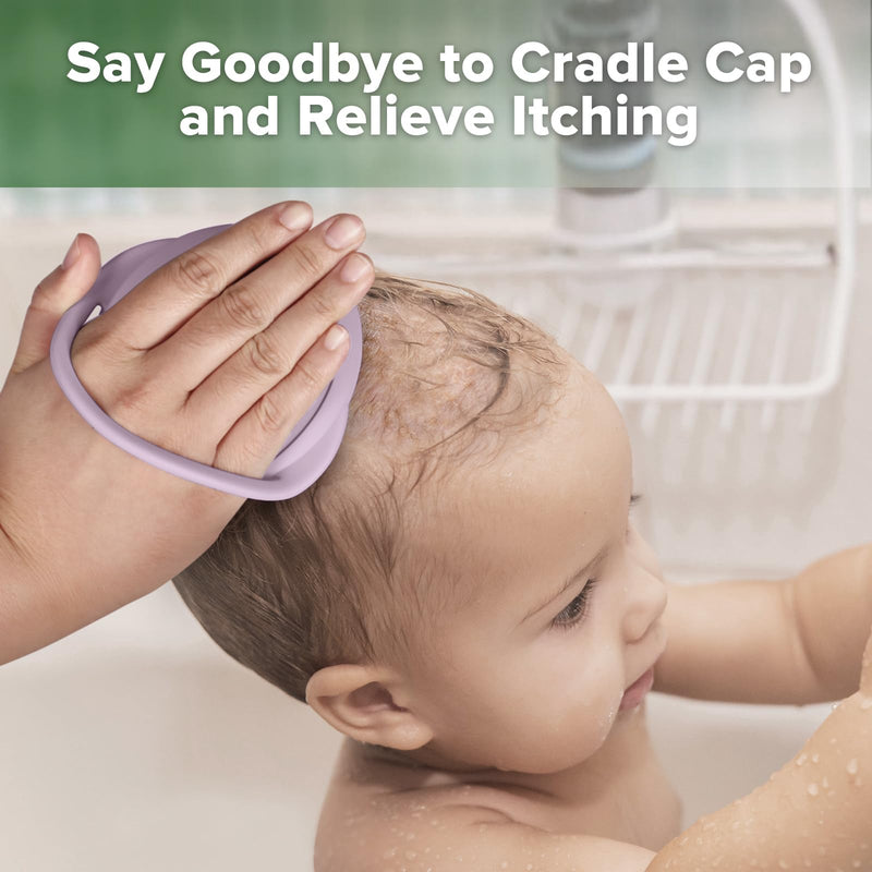 [Australia] - haakaa Silicone Shampoo Brush - Cradle Cap Brush Comb - Baby Hair Scrubber - Newborn Essentials Must Haves - 1pk-Lavender Lavender 