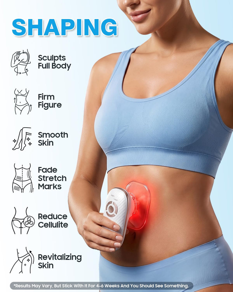 Body Sculpting Machine, 4-in-1 Anti-Cellulite Massager for Body Contouring | Skin Tightening Device for Stomach, Arms, Legs, Thighs, Love Handles, Lymphatic Drainage & Muscle Relaxation White