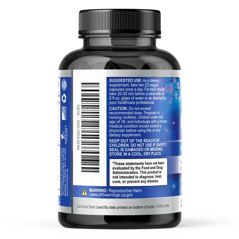 Stress Support Supplement - Extra Strength Ashwagandha, GABA, Magnesium, L-Theanine for Relief - Supports Mood & Focus - Naturally Calm, Unwind & Relax - Eases Tension & Nervousness - 60 Capsules 60 Count (Pack of 1)
