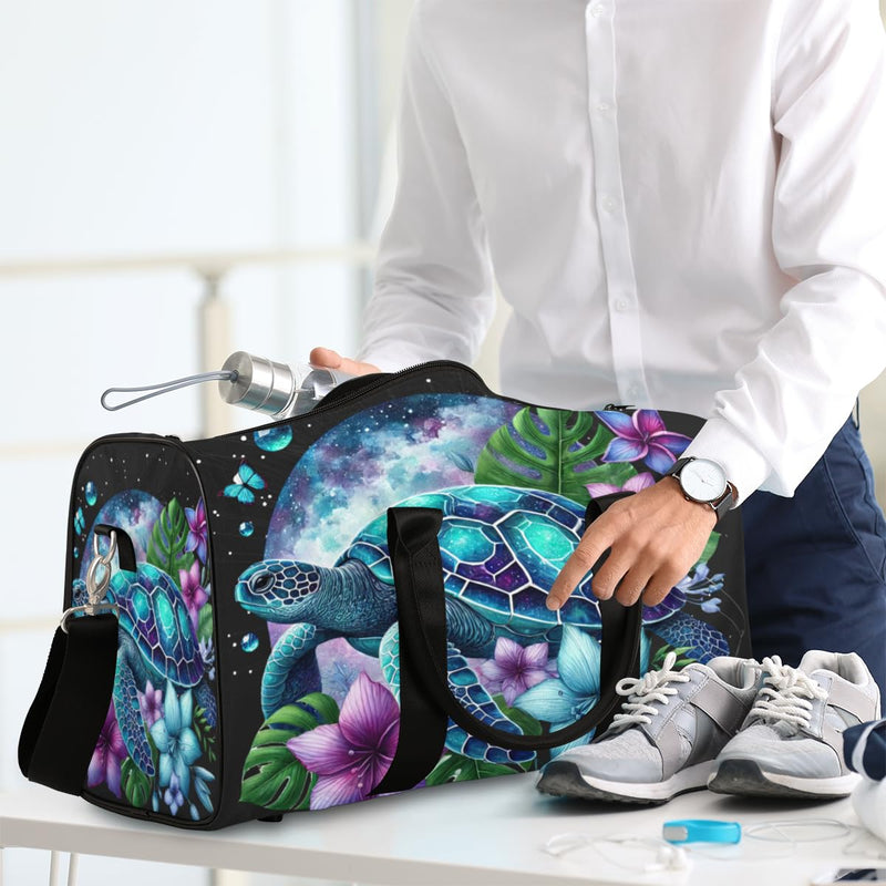 Travel Duffel Bag Galaxy Turtle Sport Tote Gym Bag Waterproof Foldable Carryon Weekend Overnight Training Handbag Sports Duffle Bags for Women Men Boys Girls A-2 Turtle