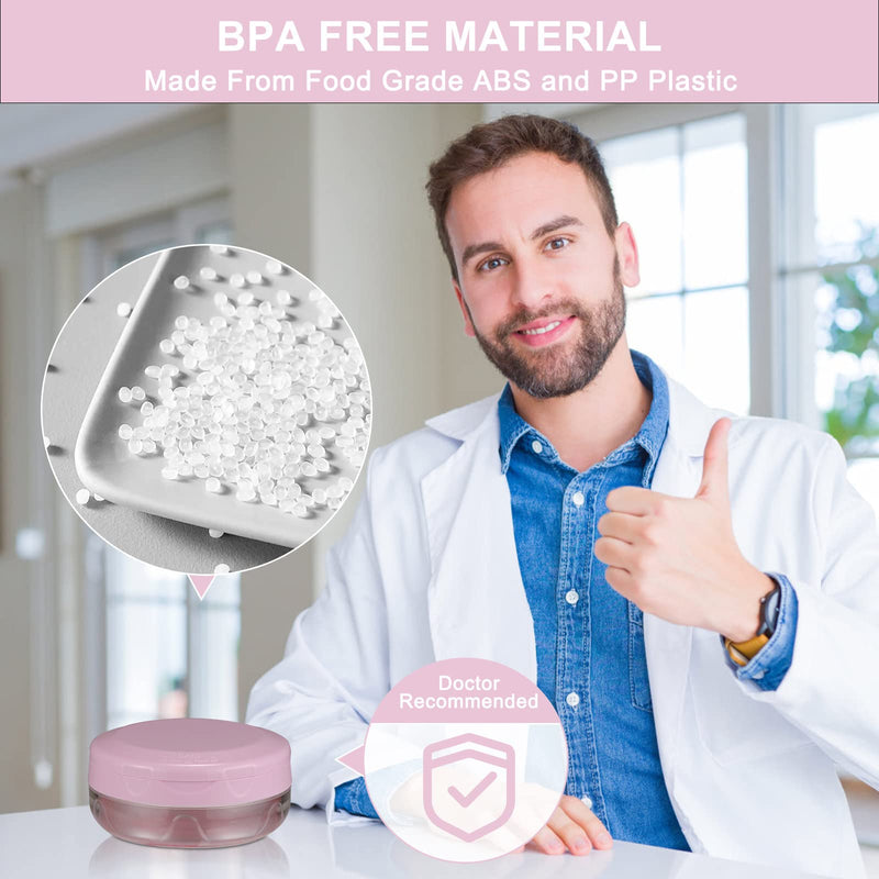 [Australia] - Denture Case, Leak Proof Denture Bath Case Cup Kit for Travel Cleaning, Heigoeost Denture Holder Box Bath Soaking Container for Women & Men with Mirror, Strainer, Removal Tool and Denture Brush(Pink) Pink 