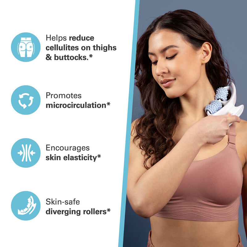 [Australia] - Anti Cellulite Roller & Lymphatic Drainage Massager | Fascia Blaster for Contoured & Smoother Skin | Tool for Sore Arms, Legs, Stomach & Buttocks by M3 Naturals Multicolor Anti Cellulite Roller 