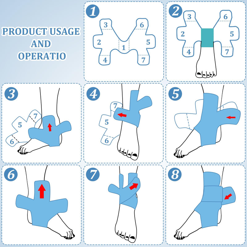 20 Pcs Kinesiology Tape for Ankle, Colorful Ankle Tape Athletic Waterproof Precut Kinesiology Taped Provides Knees Support and Stability for Ligament and Muscle (Black,Rose Red,Purple,Blue) Black, Rose Red, Purple, Blue 20