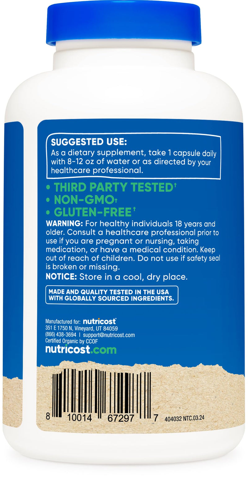 [Australia] - Nutricost Shatavari 600mg, 180 Capsules, 180 Servings - CCOF Certified Made with Organic Shatavari, Non-GMO, Gluten Free, Vegetarian Friendly 