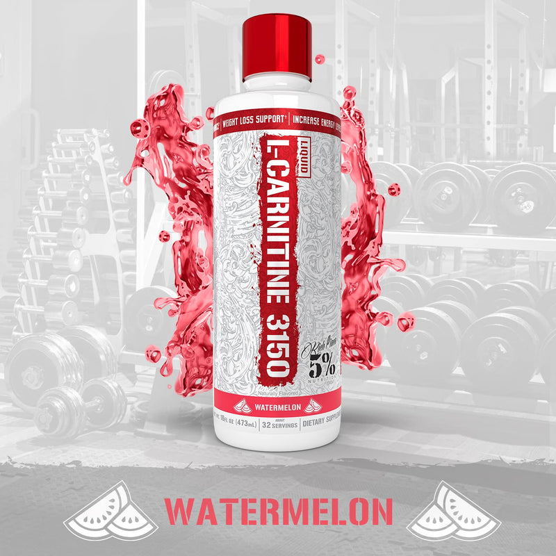 [Australia] - 5% Nutrition Rich Piana Liquid L-Carnitine 3150 | Premium 4 Source Blend + GBB, The Super Carnitine (Watermelon Candy) Watermelon Candy 