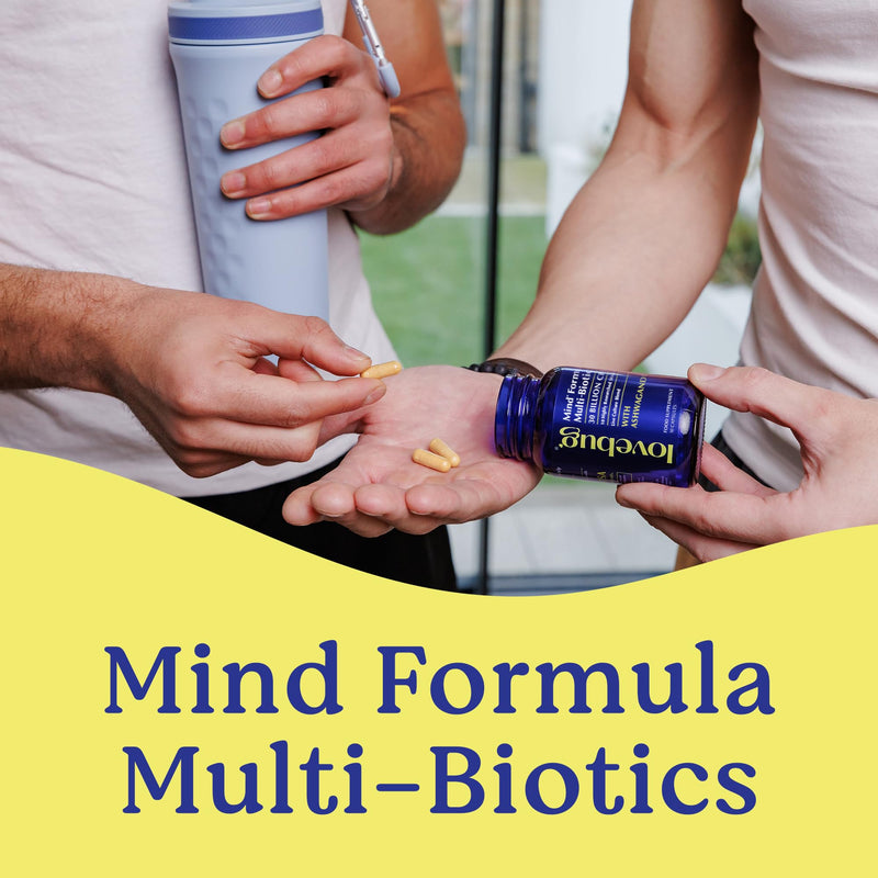 Lovebug Mind Formula Multi-Biotics 10 Clinically Studied Strains & Patented Organic Ashwagandha 30 Count
