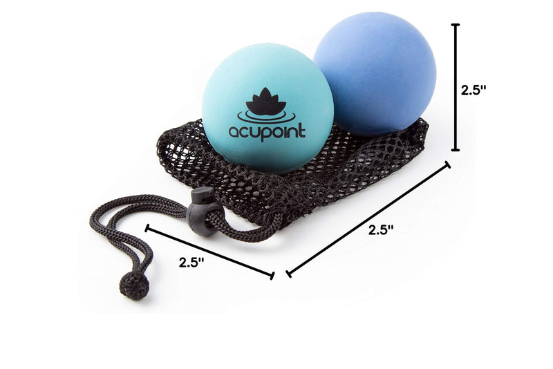 [Australia] - Physical Massage Therapy Ball Set - Ideal for Yoga, Deep Tissue Massage, Trigger Point Therapy and Myofascial Release Physical Therapy Equipment Blue 