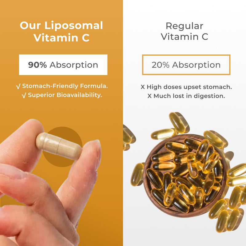 Neurogan Liposomal Vitamin C 1000mg - Antioxidant & Immune Support - 120 Ct | High Absorption, Stomach-Friendly Vitamin C Supplement, Soy-Free Sunflower Lecithin Capsules, 2-Month Supply, Made in USA