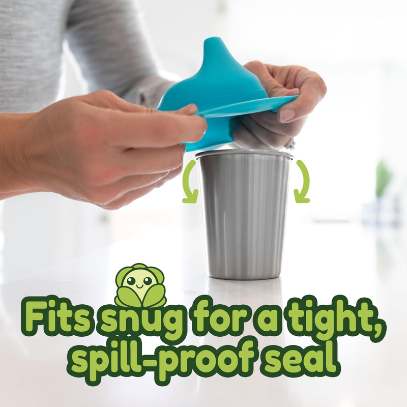 [Australia] - Sippy Cup Lids by Healthy Sprouts - (5 Pack) – Spill Proof Silicone Sippy Lids That Fit Any Cup - Great for Toddlers, Infants, Babies (Red, Blue, Yellow) Red, Blue, Yellow 