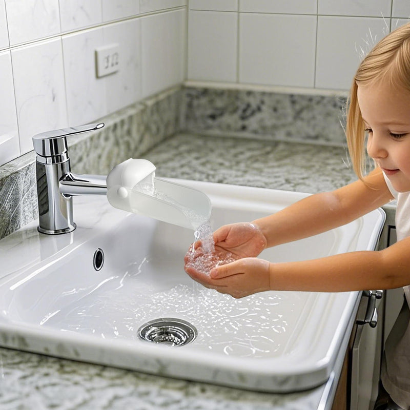 [Australia] - KOMIDK Faucet Extender for Bathroom Sink Faucet Extender for Toddlers Bathroom Sink Kitchen Bathtub (White) white 