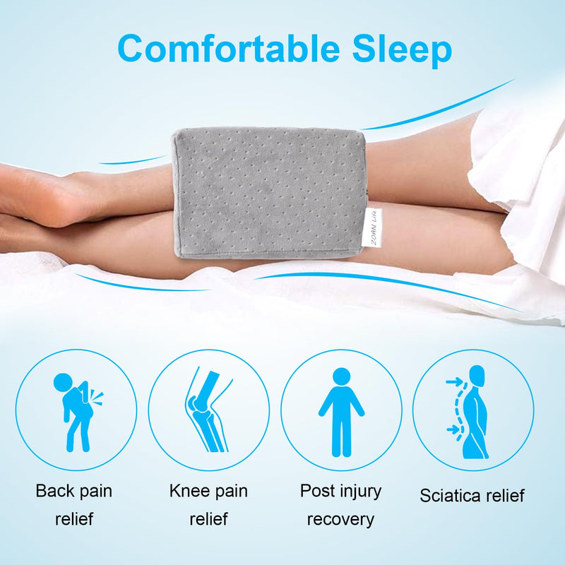 [Australia] - Knee Pillow Cover with Zipper 10" x 8" x 6.4", Replacement Leg Pillow Case, Knee Pillow Case Apply to Memory Foam Knee Pillow from ZOAN (Gray Grey 