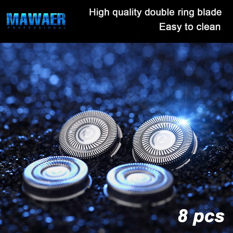 [Australia] - 8 PCS Head Shaver replacement Blades for SKULL SHAVER Pitbull Carver PRO 4 Head Electric Razor Replacement head 8 Pcs Silver 