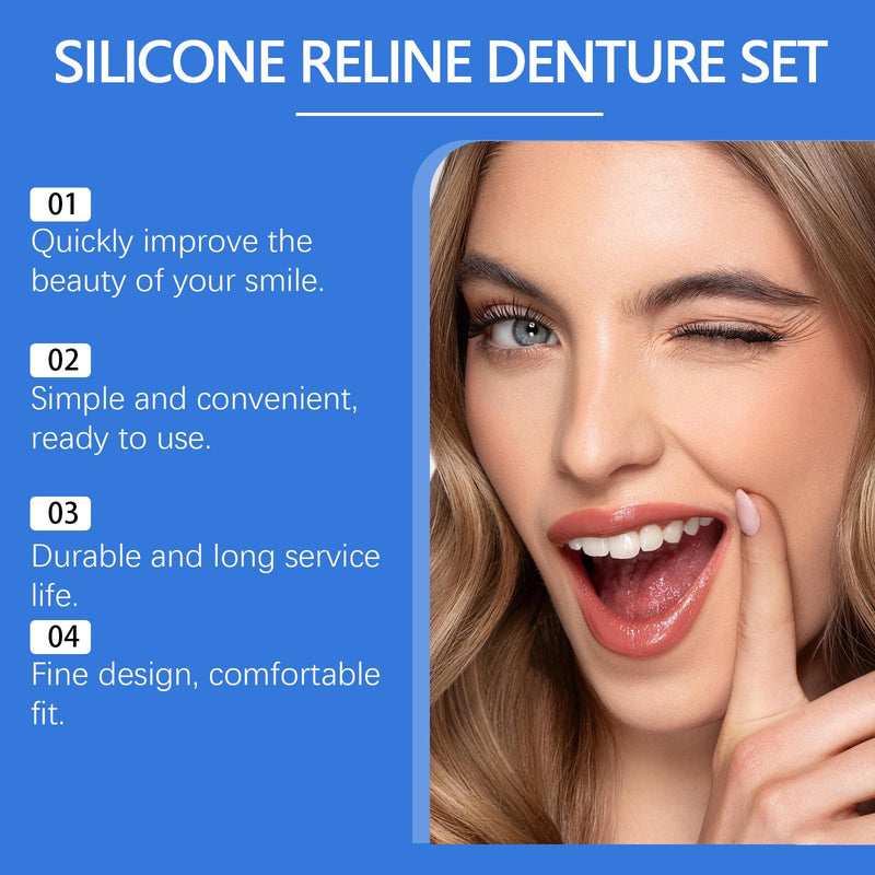 [Australia] - Soft Silicone Denture Liners – Comfortable Fit Denture Set with Upper & Lower Lightweight Liners for Secure Fit & Comfortable Wear (1 Set) style-1 
