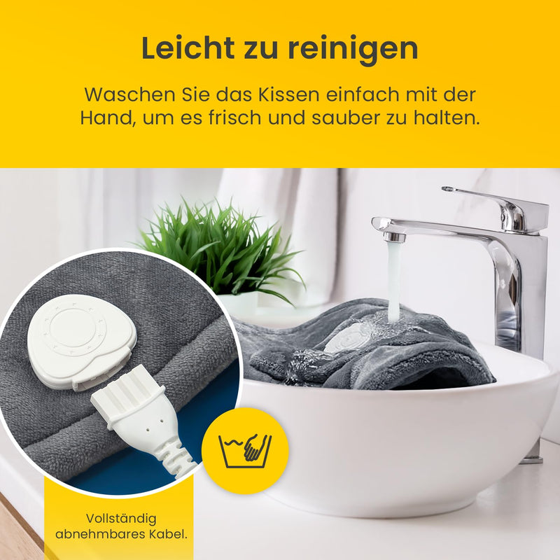 [Australia] - Cosi Home heating pad with automatic switch-off - heating pad for back, shoulder, neck with 3 heat levels, overheating protection & remote control made of ultra soft luxury flannel (gray) 60x62cm 