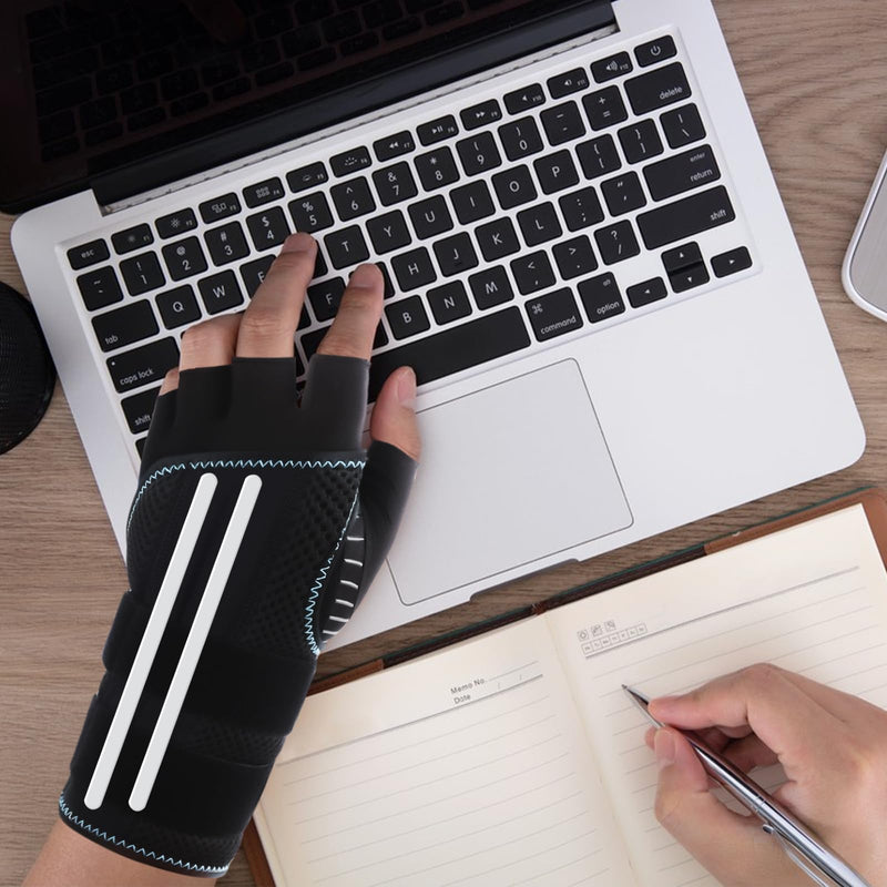 [Australia] - CHIYAN Carpal Tunnel Wrist Brace with Copper Arthritis Glove, Adjustable Metal Splint Stabilizer Wrist Support Women Men for Day Night Sleep Pain Relief Work, Typing, Tendonitis, Sprains Left Hand Large/X-Large 