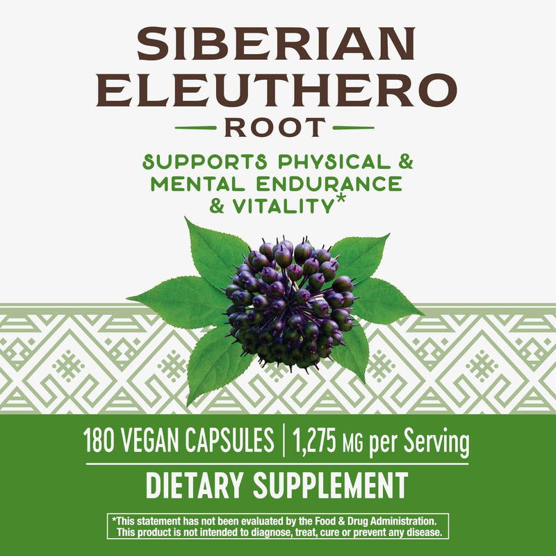 [Australia] - Nature's Way Premium Herbal Siberian Eleuthero, 1,275 mg per serving, 180 VCaps 180 Count (Pack of 1) 