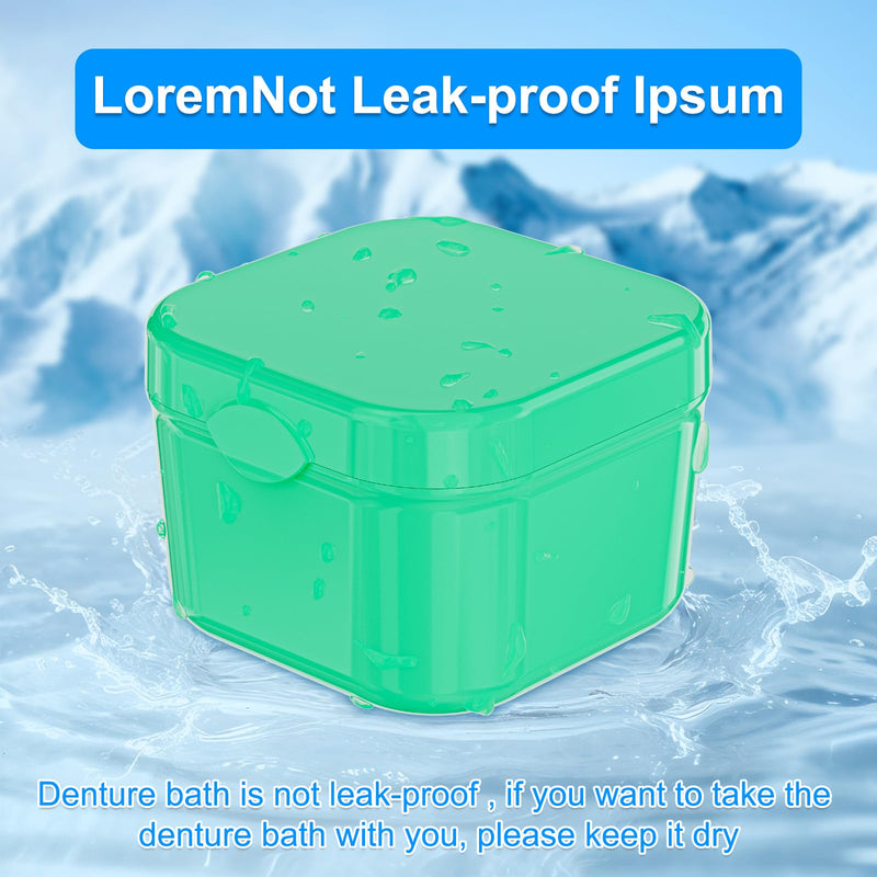 2 Pack Denture Cups for Soaking Dentures, Colorful Denture Bath Case with Brush, Denture Cup Soaking Holder False Teeth Container Mouth Guard Storage Case Cleaning Black+Blue