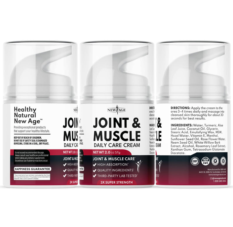NEW AGE Care Cream – Soothing Botanical Formula - Vitamin B6 MSM & Boswellia - Non-Greasy 2oz Cream for Everyday Movement 2 Ounce (Pack of 1)