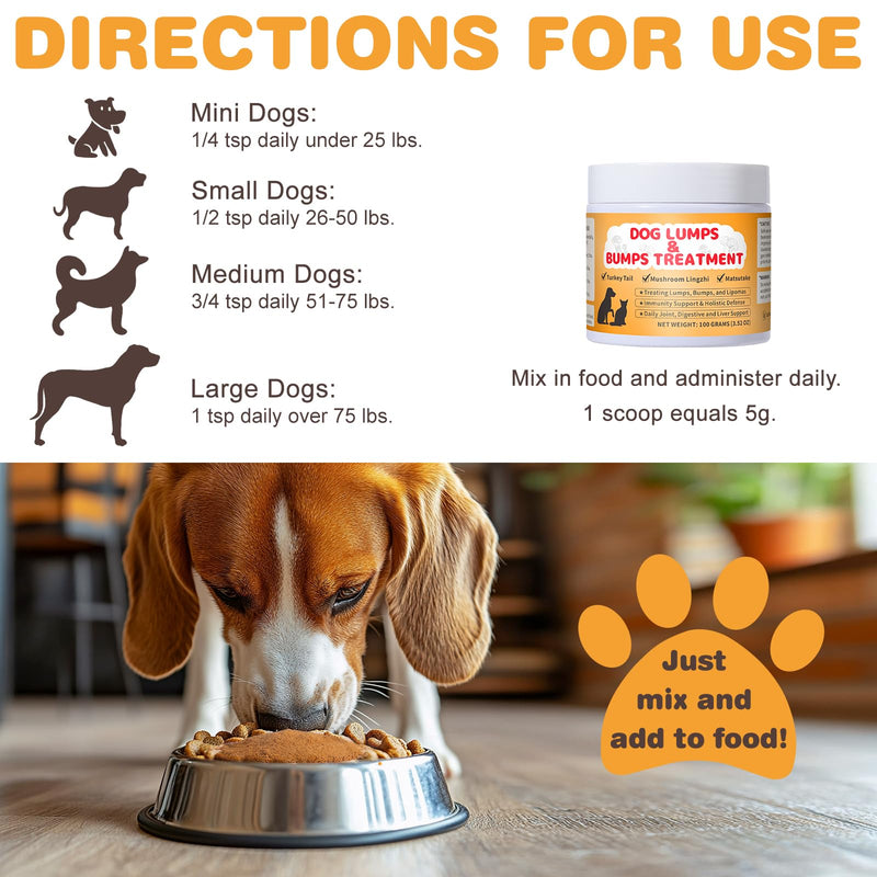 Dog Lumps & Bumps Supplement – Turkey Tail Mushroom Powder for Dogs Lipomas, Immune Support & Energy Boost, 3.52 oz - PawsPlanet Australia