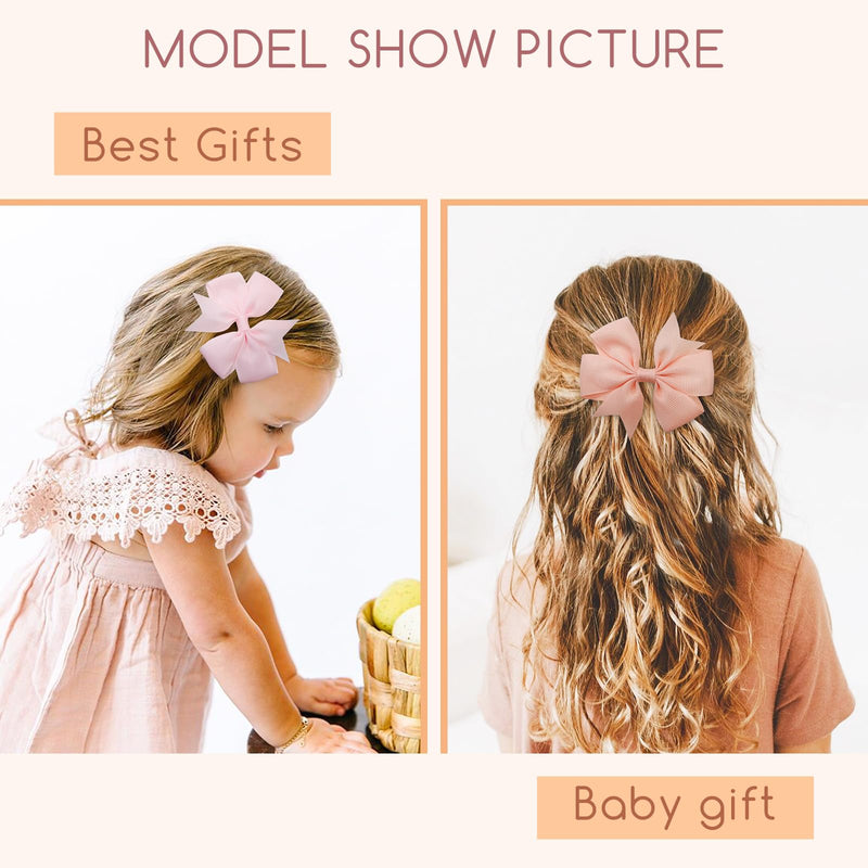 [Australia] - 40PCS 3 Inch Hair Bows for Girls Grosgrain Ribbon Toddler Accessories with Alligator Clip Bow Baby Kids Teens Color(1-40) 40Pcs 