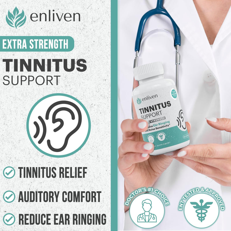 [Australia] - Prescription Strength Tinnitus Relief, 1 Doctor Recommended Tinnitus Relief for Ringing Ears, Extra Strength Formula, Compare to Tinnitus 911 Ear Ringing Relief Formula & Lipo Flavonoid Tinnitus 