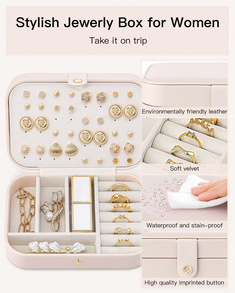 VLANDO Travel Jewelry Case & Travel Makeup Bag
