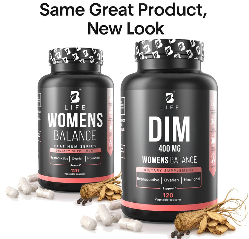 [Australia] - DIM Supplement 400 mg with Myo & D-Chiro Inositol, Dong Quai - PCOS Supplements – Hormone Balance for Women – Fertility Supplements – Inositol Supplement - 120 Caps 120 Count (Pack of 1) 