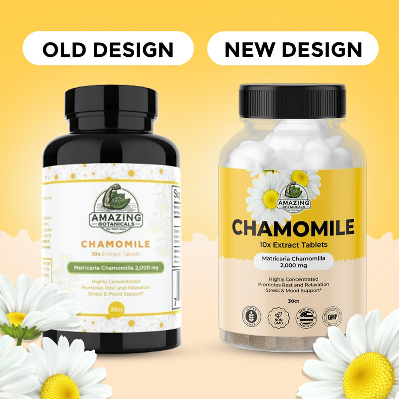 [Australia] - Organic Chamomile Extract Tablets - Matricaria Chamomilla Plant-Based Supplement - 10x Extract 2000 MG Each - Promotes Relaxation - 30 Tablets 