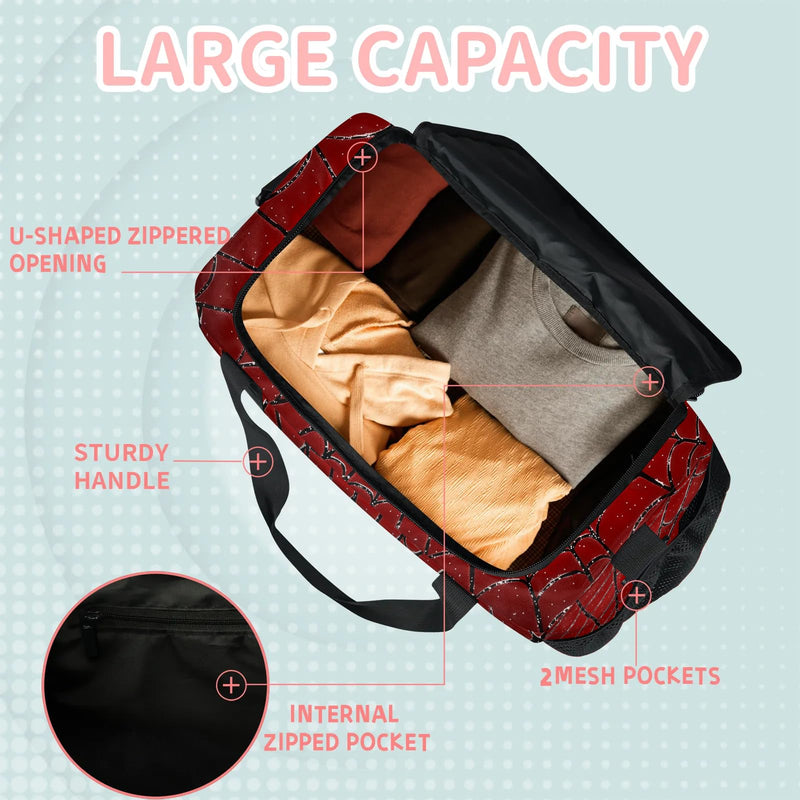 39L Duffle Bag for Travel Carry on Bag for Men Women Foldable Sport Gym Tote Bag Waterproof Overnight Weekender Bag with Side Pocket Web color 5