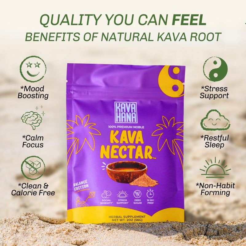 [Australia] - Balance Edition Ceremonial Grade Noble Kava Nectar Powder ‚Äì Supports Calm Focus, Mental Clarity & Mood Stability, Instant Dried Kava Juice 