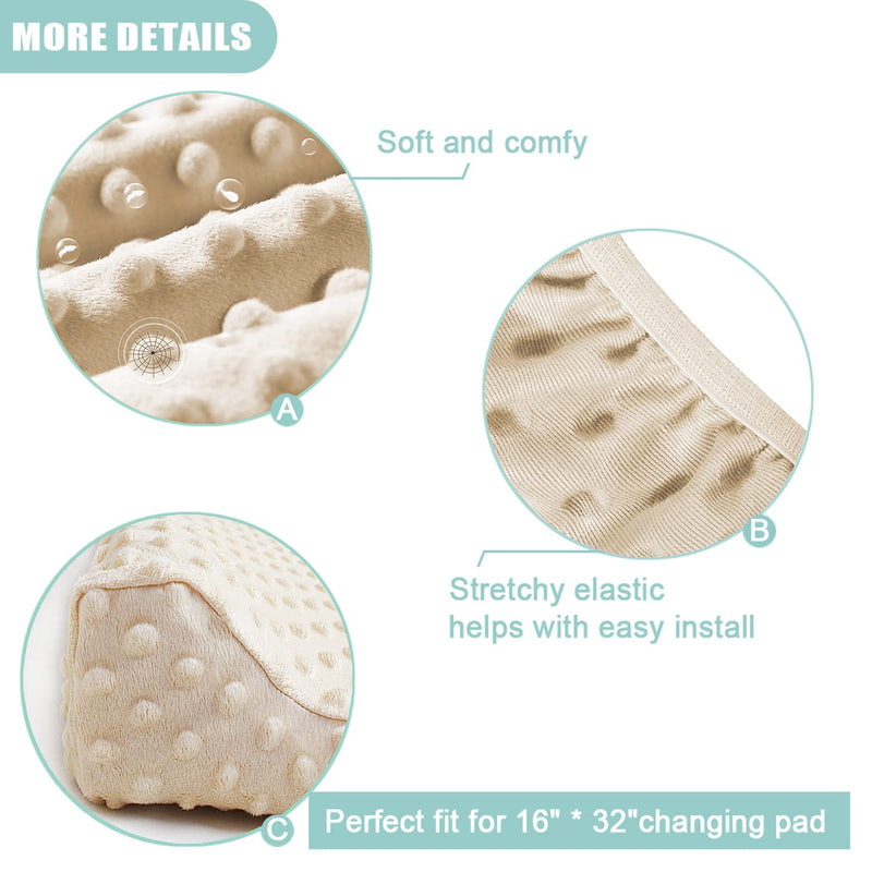 [Australia] - Owlowla Changing Pad Cover,Soft Minky Dots Changing Table Sheets for Baby Boy and Girl 2Pack (Pink&Cream) Pink&Cream 