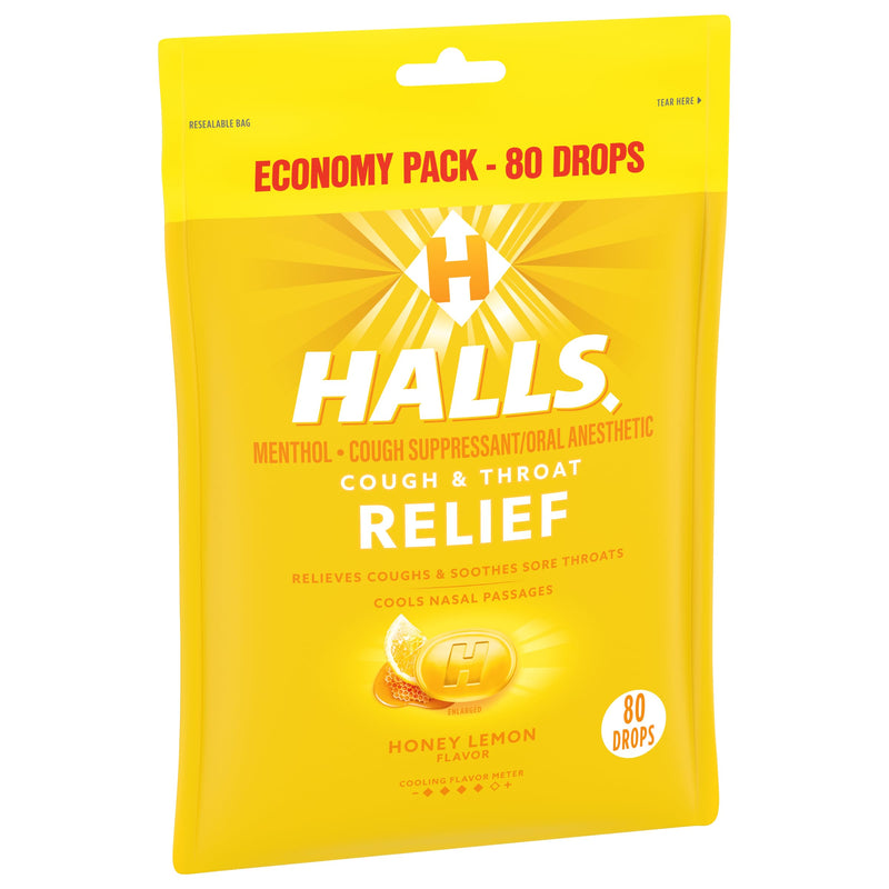 [Australia] - HALLS Relief Honey Lemon Cough Drops, Economy Pack, 80 Drops 80 Count (Pack of 1) 