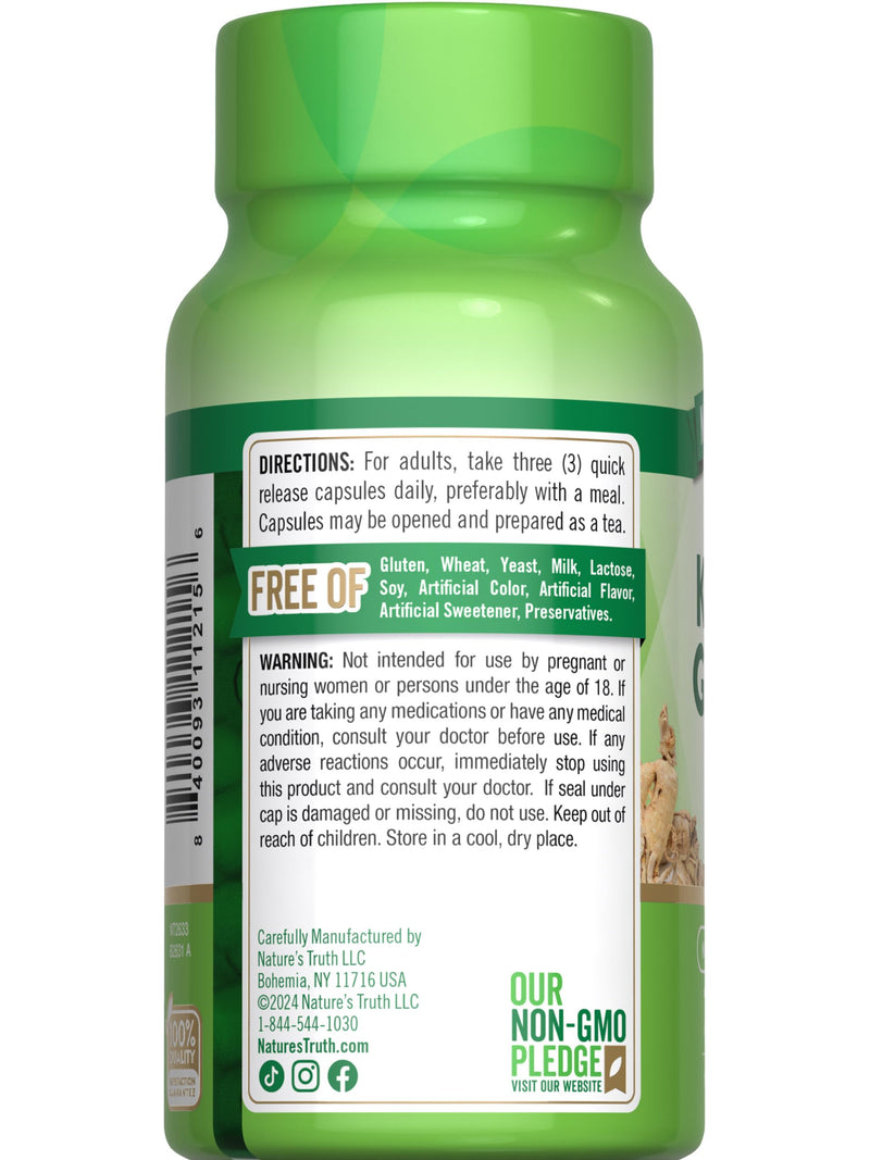 [Australia] - Nature's Truth Korean Ginseng Capsules | 75 Count | Standardized Extract from Ginseng Root | Non-GMO, Gluten Free Supplement 
