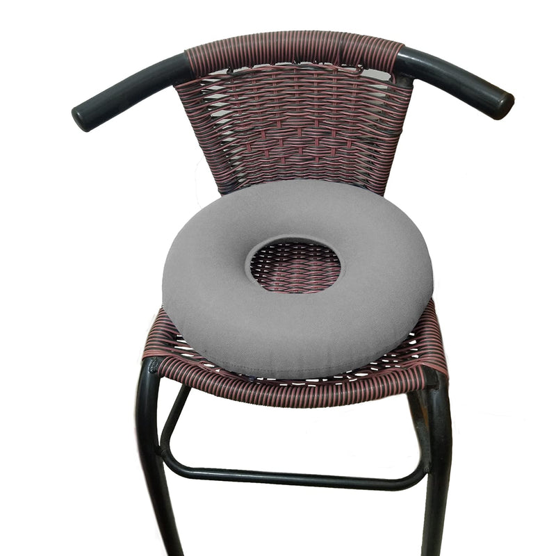 [Australia] - Donut Cushion Seat, Donut Pillow for Tailbone Pain, Hemorrhoid Seat Pillow, Inflatable Ring Cushion with A Pump, Round Wheelchairs Seat Cushion for Home,Car or Office (15" Gray) 