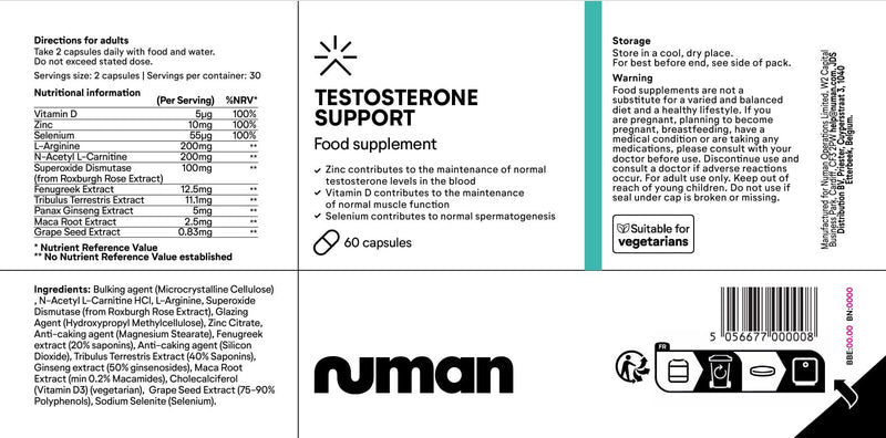 Numan Men’s Supplement Bundle | Vitamin D3 4000 IU & K2 + Testosterone Support with Zinc, Selenium & Vitamin D | Daily Nutritional Support for Men | 90 + 60 Capsules