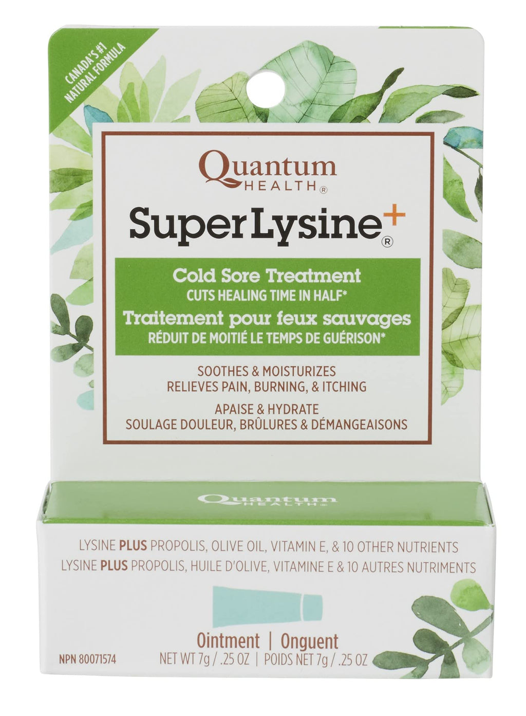 Quantum SuperLysine+ Cold Sore Treatment Ointment|Relieves Pain, Burning, and Itching|Cuts Healing Time in Half|0.25 Ounce 0.24 Ounce (Pack of 1)