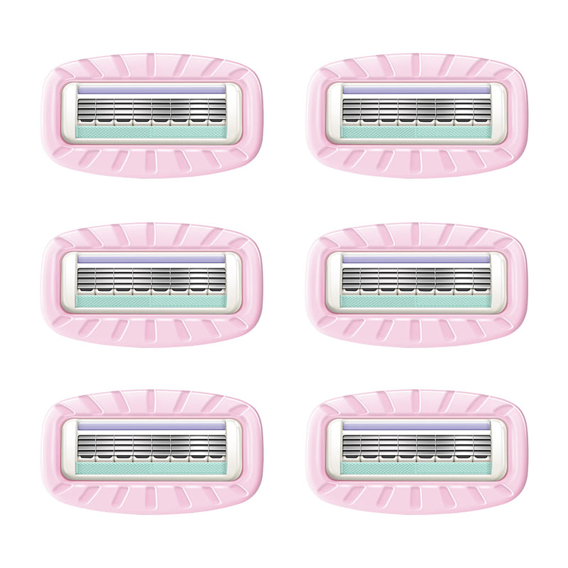 Amazon Basics Women's 4 Blade FITS Razor Refills for Women, FITS Amazon Basics FITS Handles and Venus Handles, Moisturizing Surround, 6 Refill Cartridges, 1 Pack of 6 6 Refills 1 Count (Pack of 6)