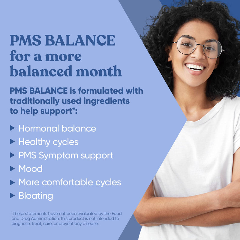 [Australia] - Balance PMS Vitamins for Women - Hormone Balance for Women, Menstrual & PMS Relief - Bloating, Cramping, Mood Swings, Restlessness, Clear Skin - Primrose Oil, Black Seed Oil & DIM - 60 Liquid Softgels 
