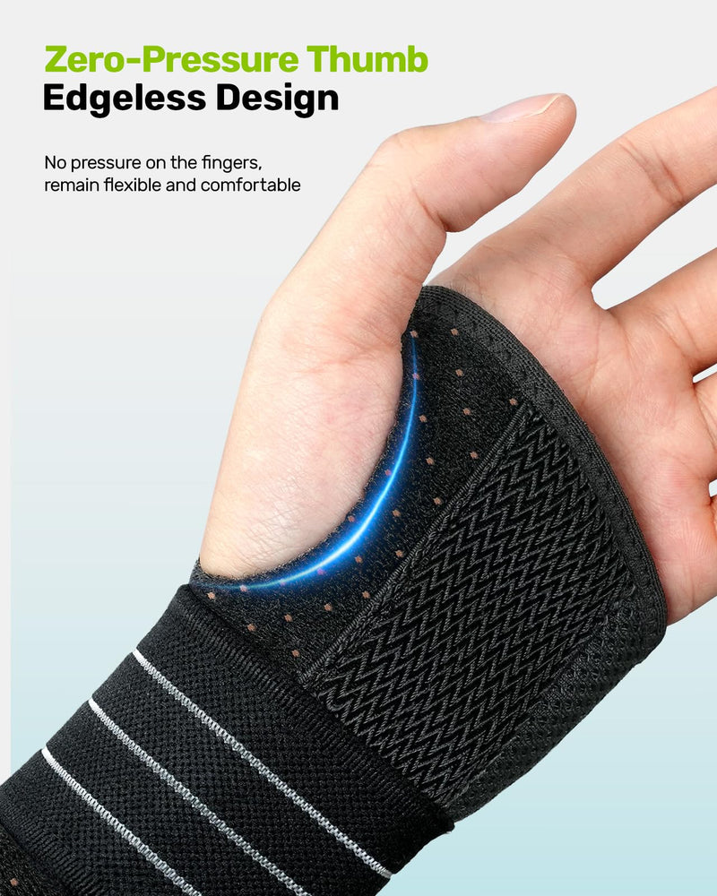 [Australia] - Carpal Tunnel Wrist Brace, Night Wrist Support No Pressure on Thumb, Lightweight Hand Brace for Sleeping Work, Splint Stabilizer Pain Relief for Sprain Arthritis, Gray Right Hand, Size M Medium 