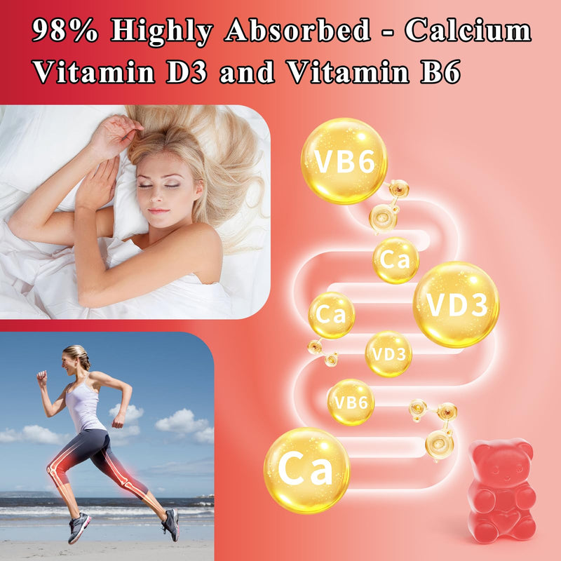 Magnesium Glycinate Gummies 800mg Per Serving, Sugar Free Magnesium Supplement with Magnesium Malate, Calcium, Vitamin D3, B6, CoQ10 for Calm Support & Zzz for Adults Kids Raspberry 30 Count (Pack of 1)